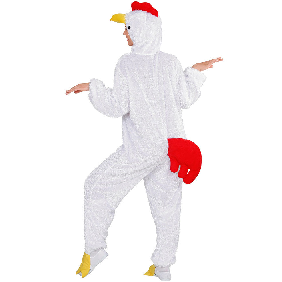 Adult White Plush Rooster Costume