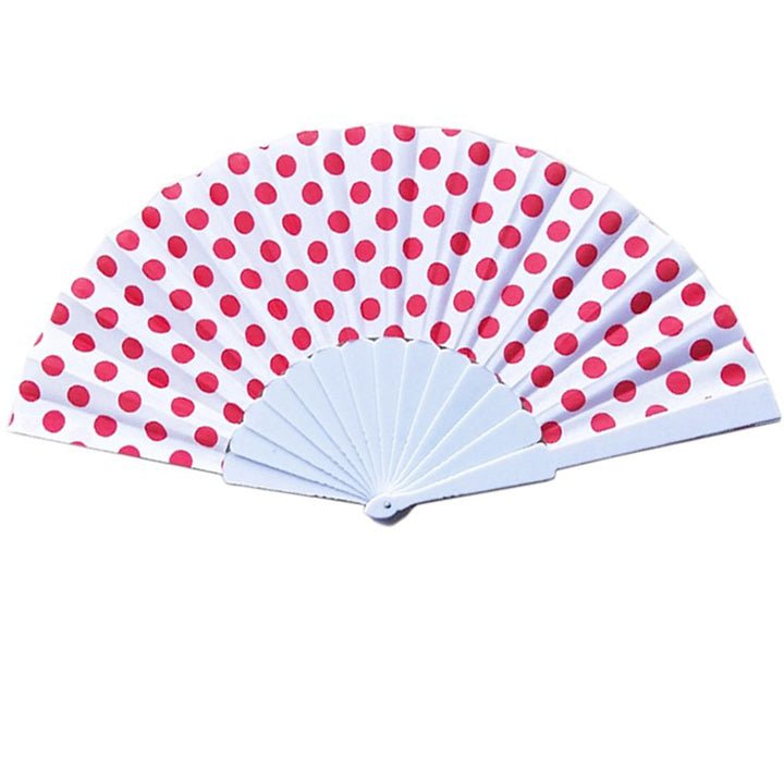 White and Red Flamenco Hand fan