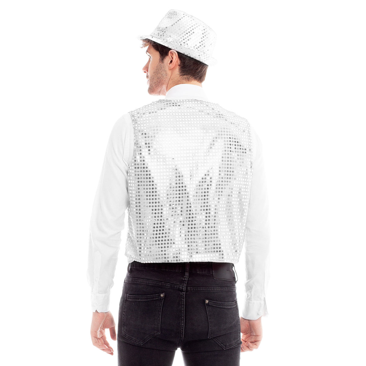 Silver Eco Sequin Waistcoat