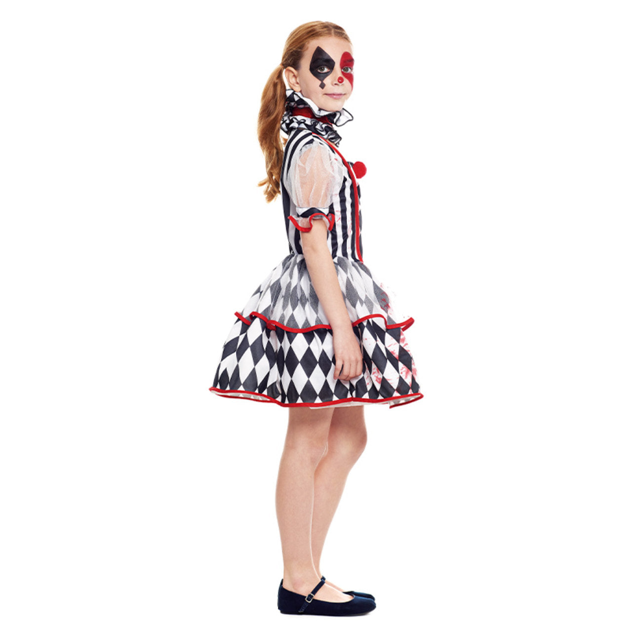 Girls Bloody Harlequin Diamonds Costume