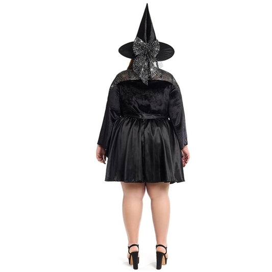 Womens Plus Size Cobweb Witch Costume