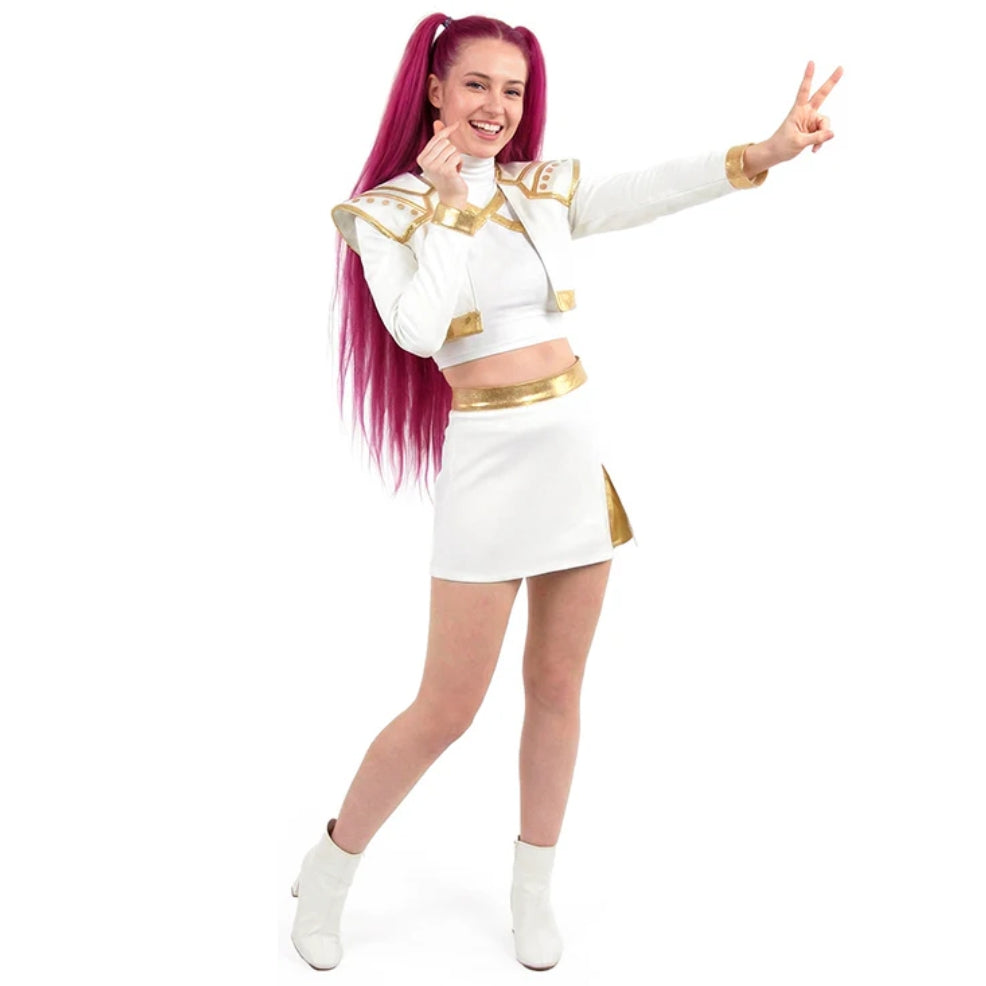 Womens White K Pop Singer Deluxe Costume