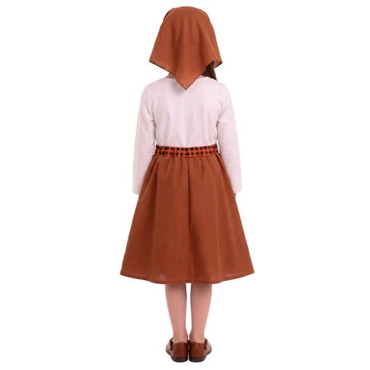 Girls Brown Chestnut Seller Costume