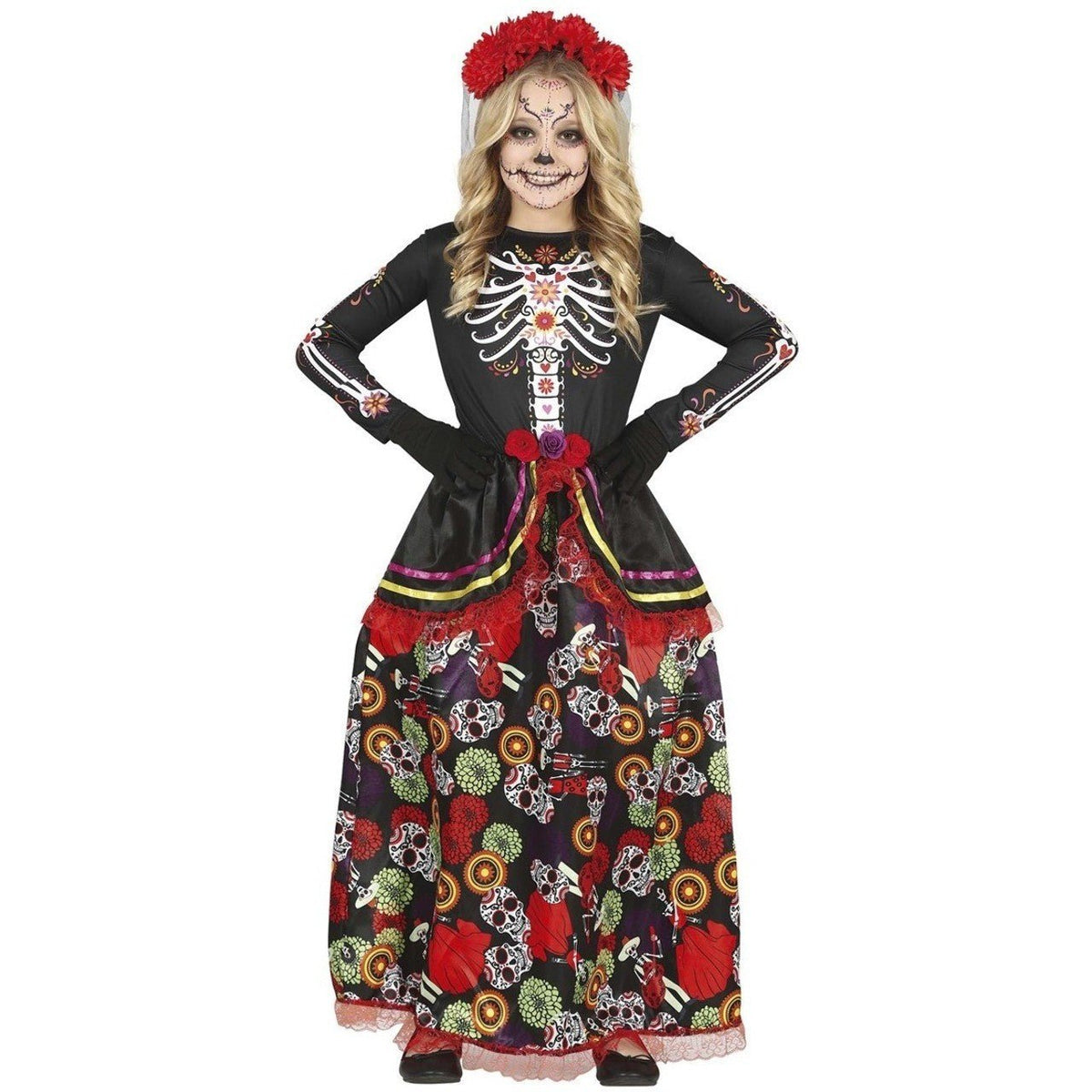 Girls Catrina Flowers Costume