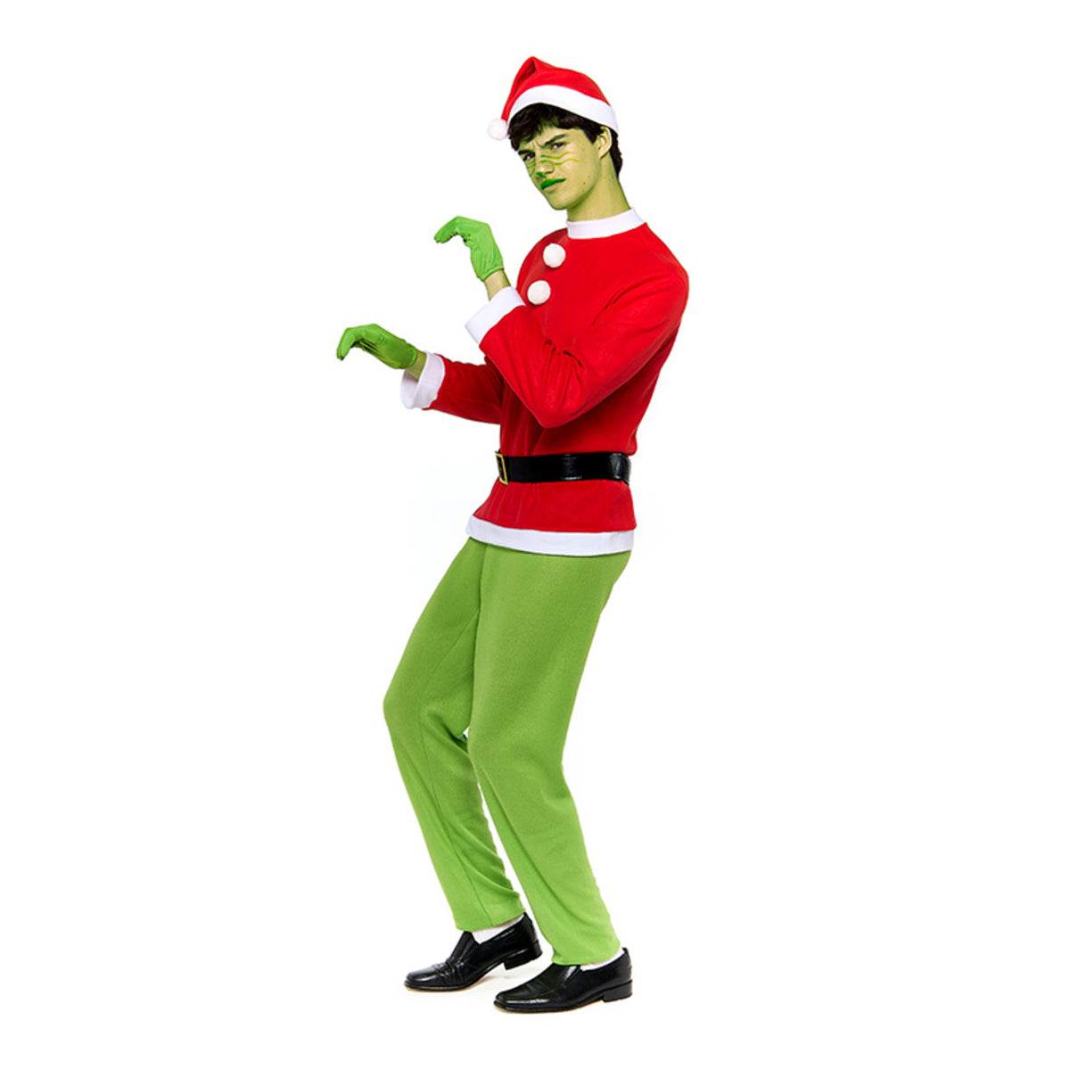 Mens Eco Grinch Elf Costume