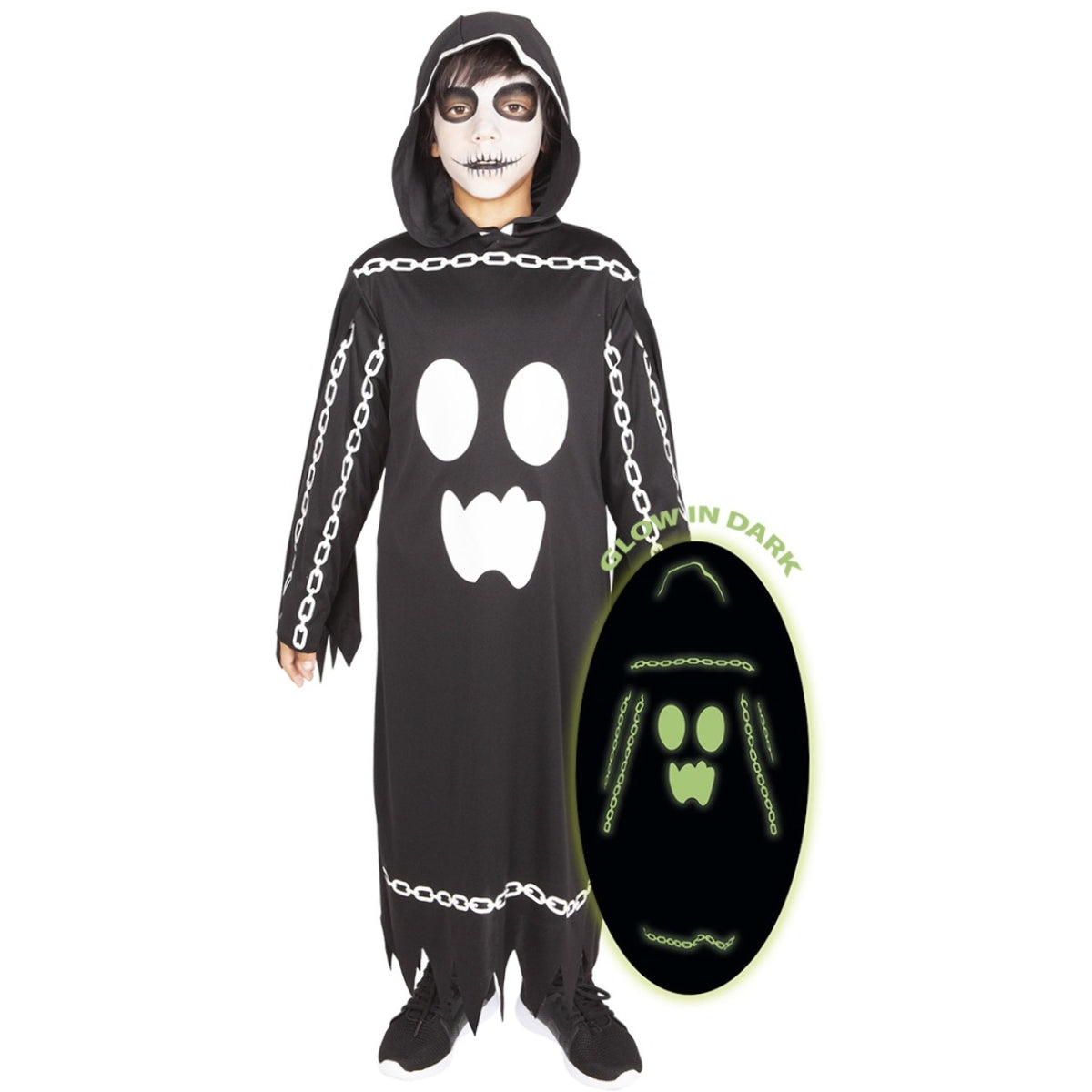 Kids Glow Chained Ghost Costume