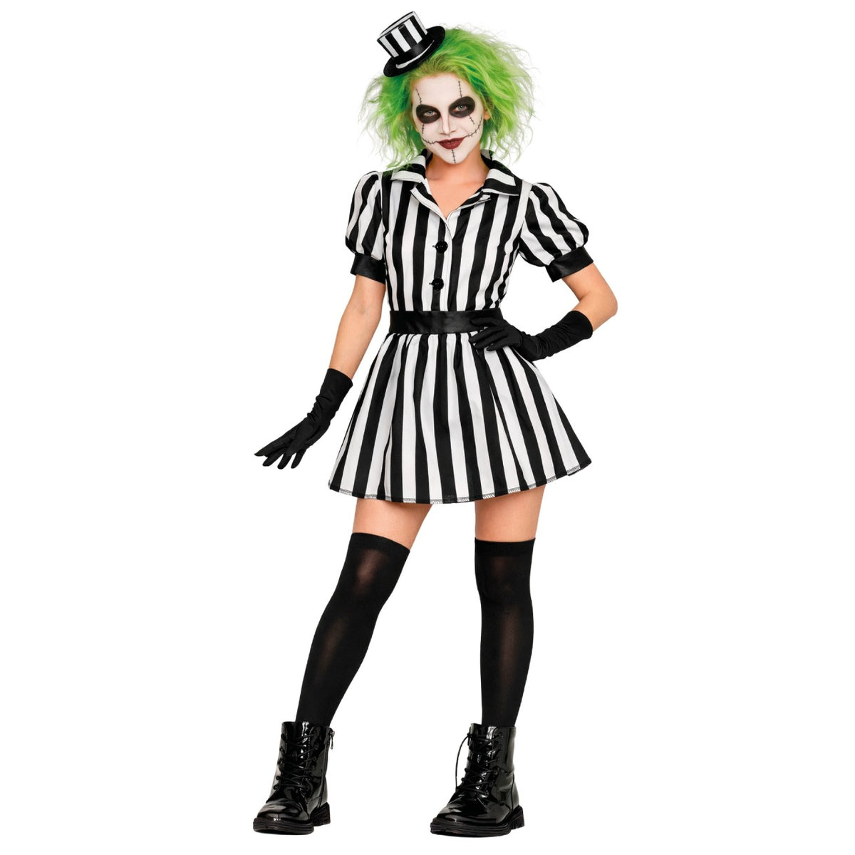 Womens Striped Ghost Dress Costume
