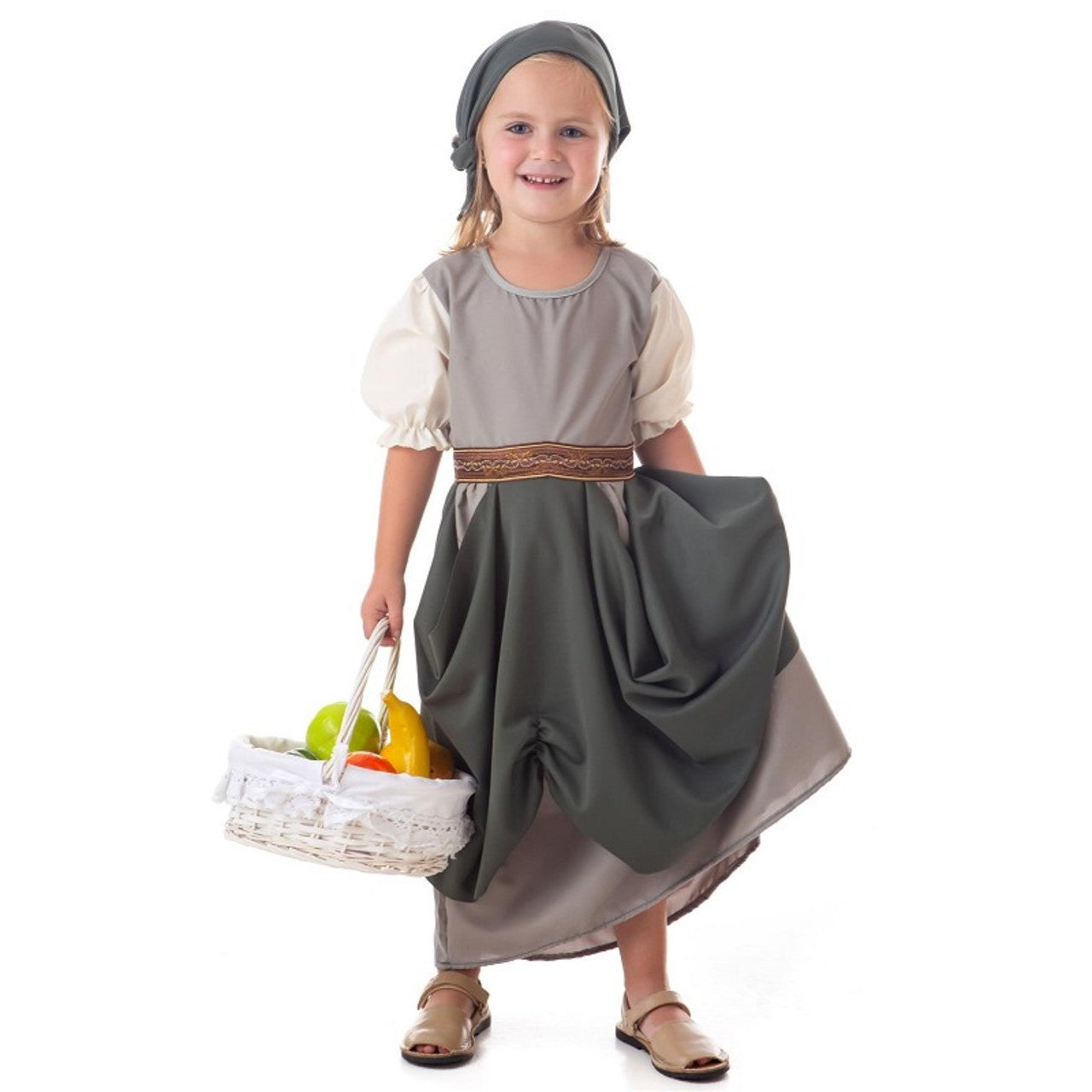 Girls Medieval Fruit Seller Costume