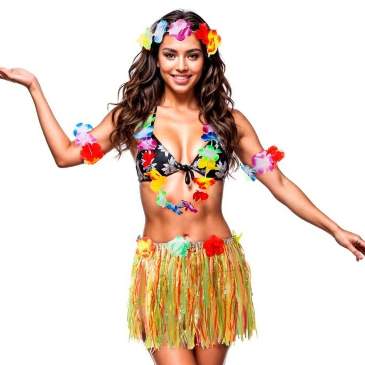 Womens Multi-Coloured Hawaiian Costume