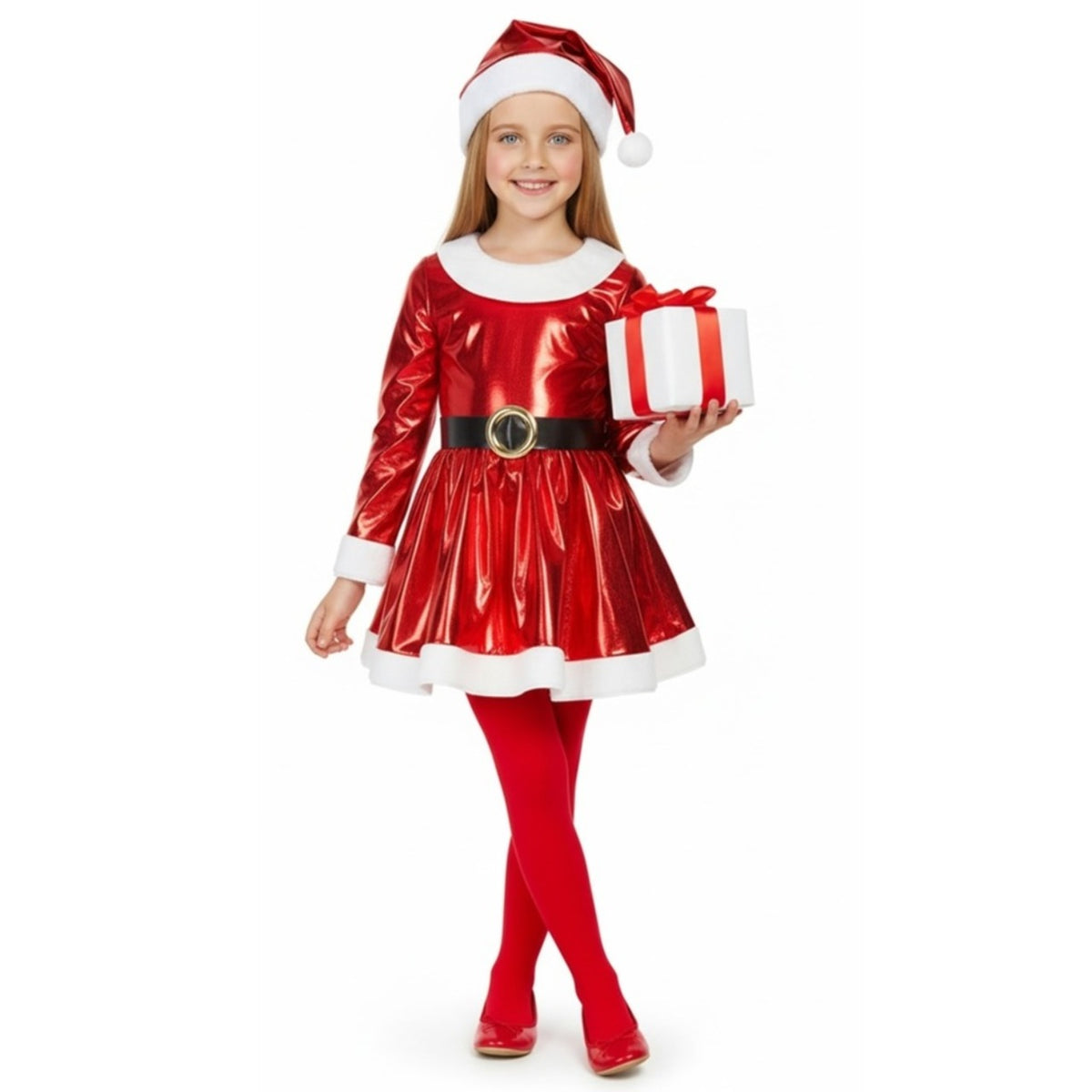 Girls Electric Mrs Claus Costume