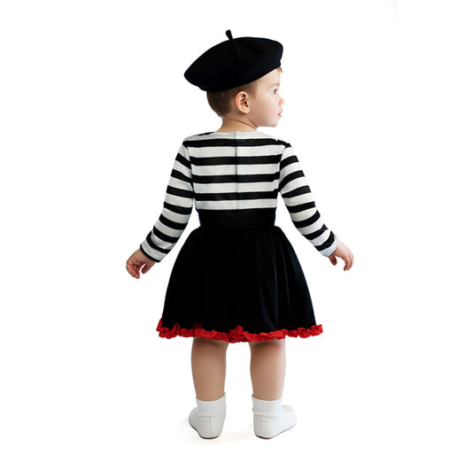 Baby Mime Costume with Beret