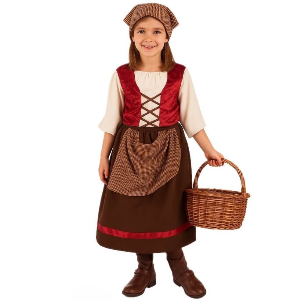 Girls Brown Innkeeper Costume