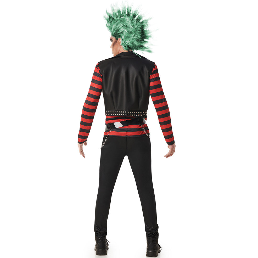 Mens Striped Punk Rocker Costume
