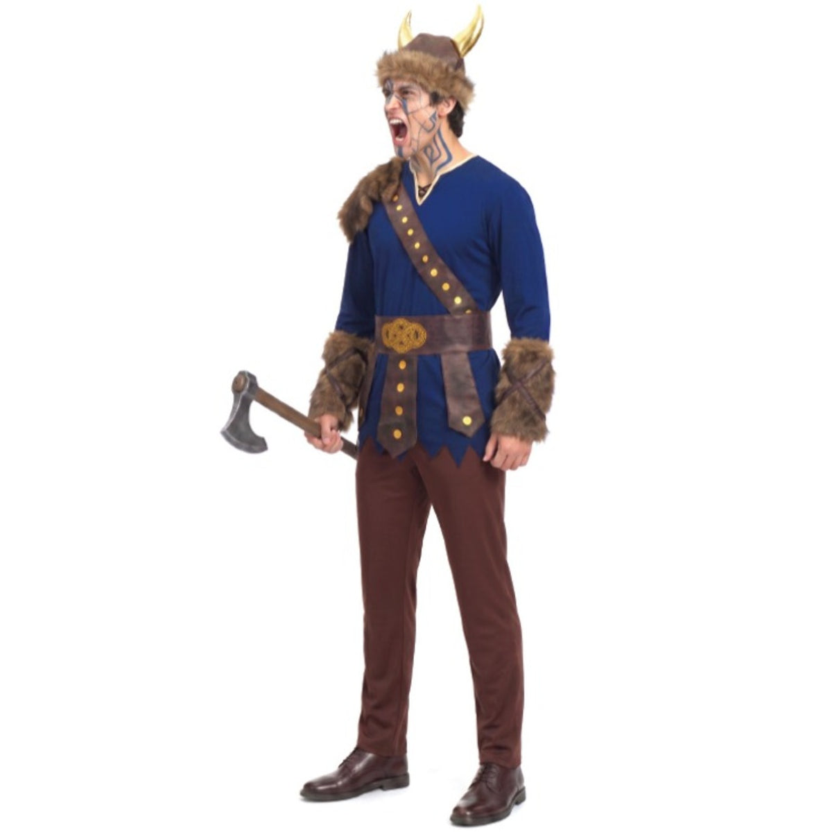 Mens Blue Viking Costume