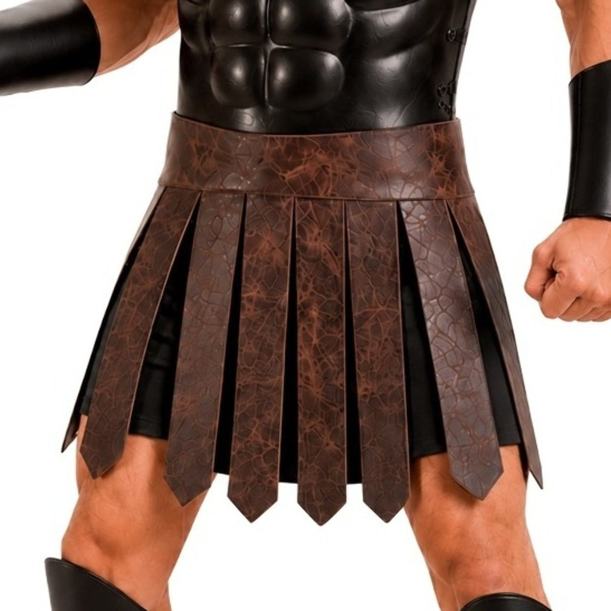 Brown Leather Gladiator Skirt