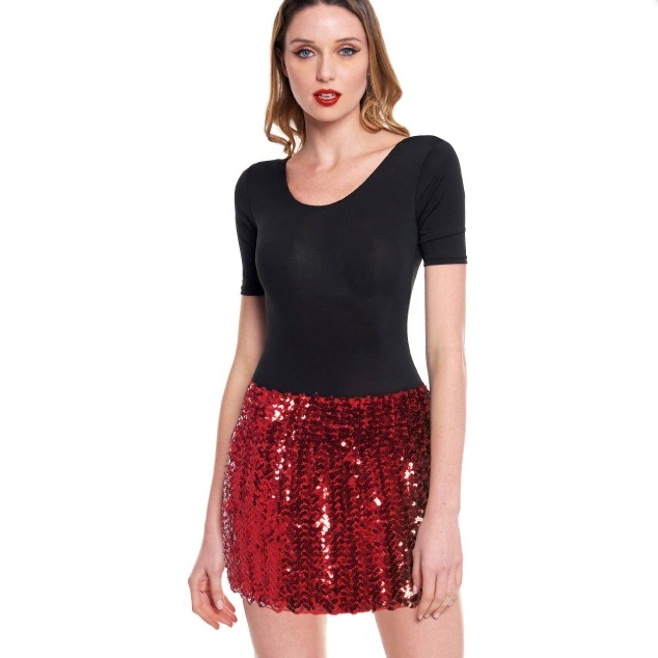 Red Sequin Skirt