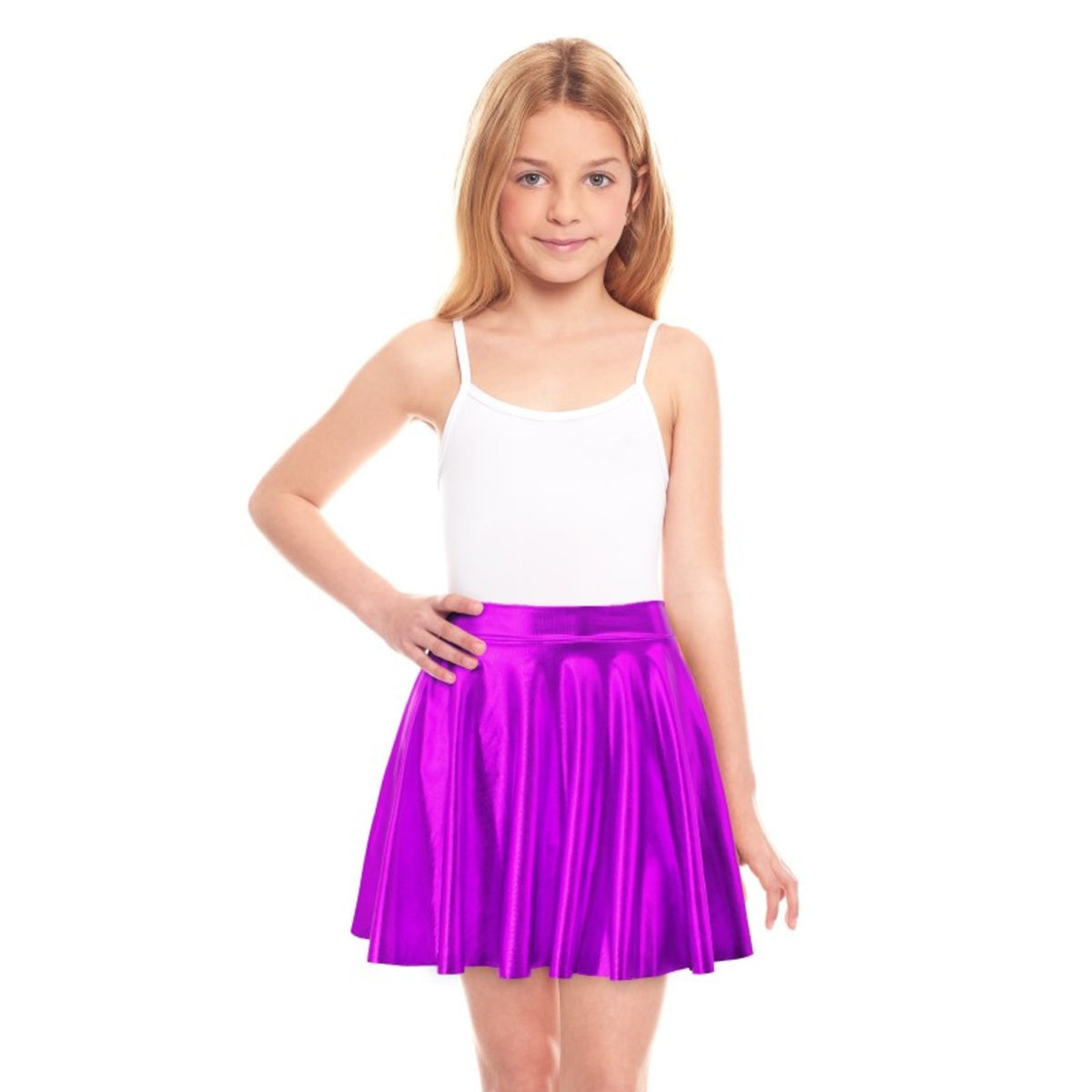 Girls Metallic Violet Skirt