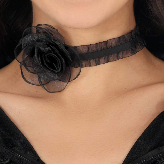 Gothic Choker with Flower