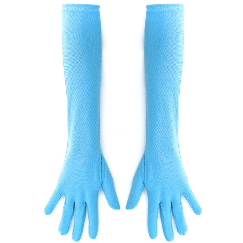 Long Light Blue Eco Gloves