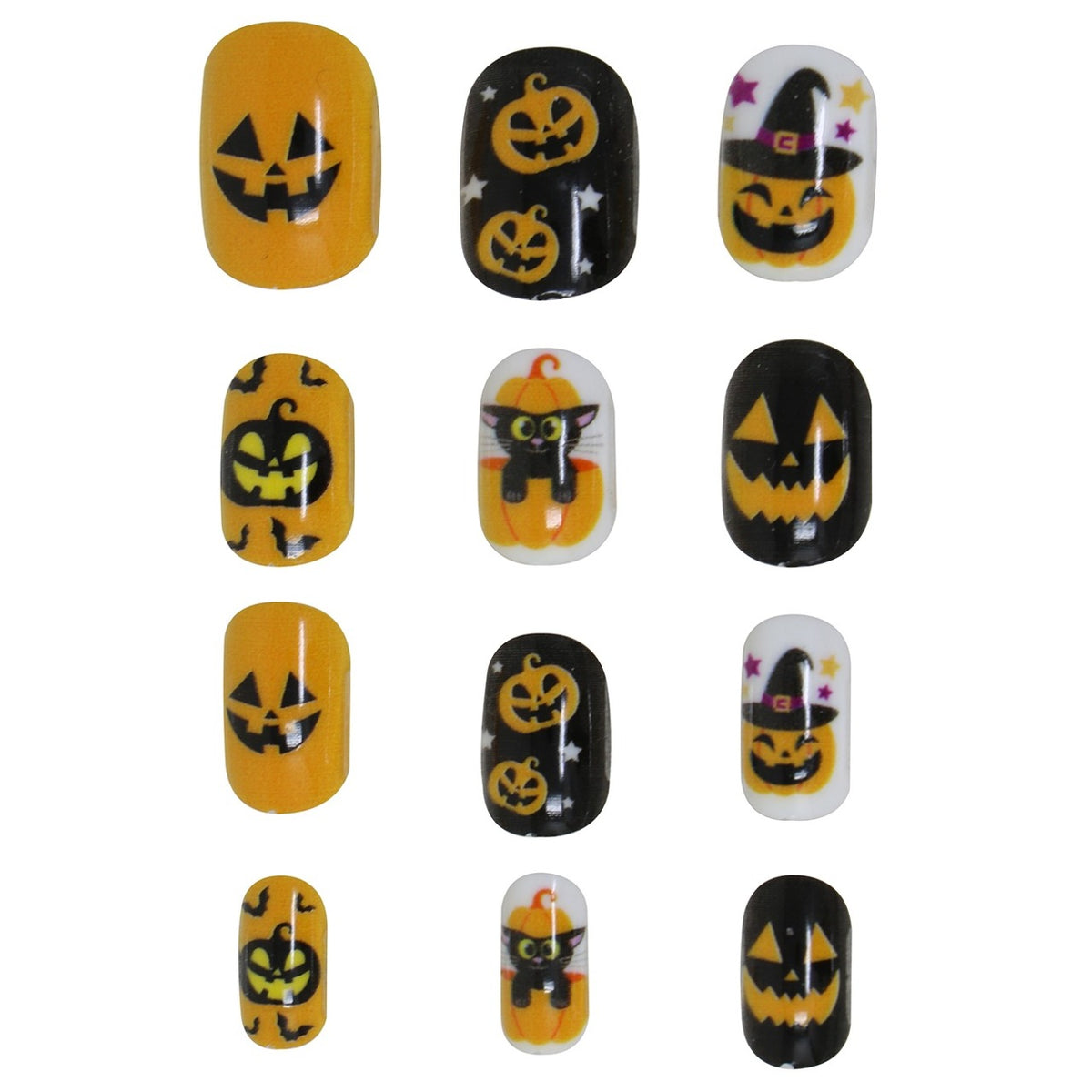 Kids Halloween Pumpkin 12-Nail Kit