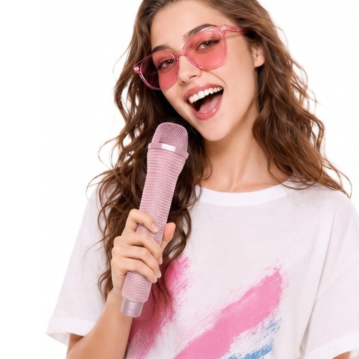 Pink Glitter Microphone