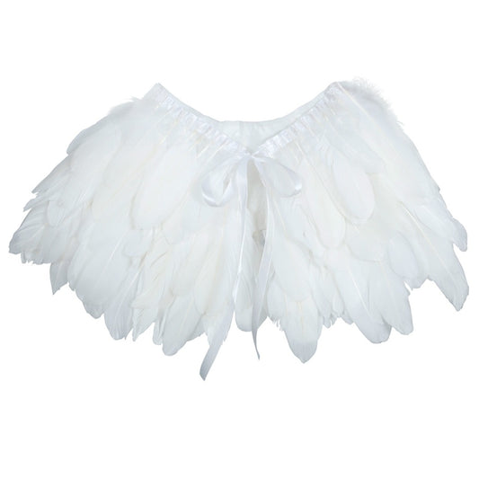 Mini White Feather Cape