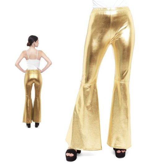 Metallic Gold Flared Trousers