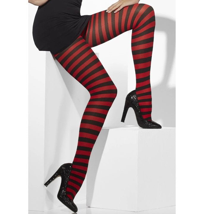 Deluxe Red and Black Striped Tights