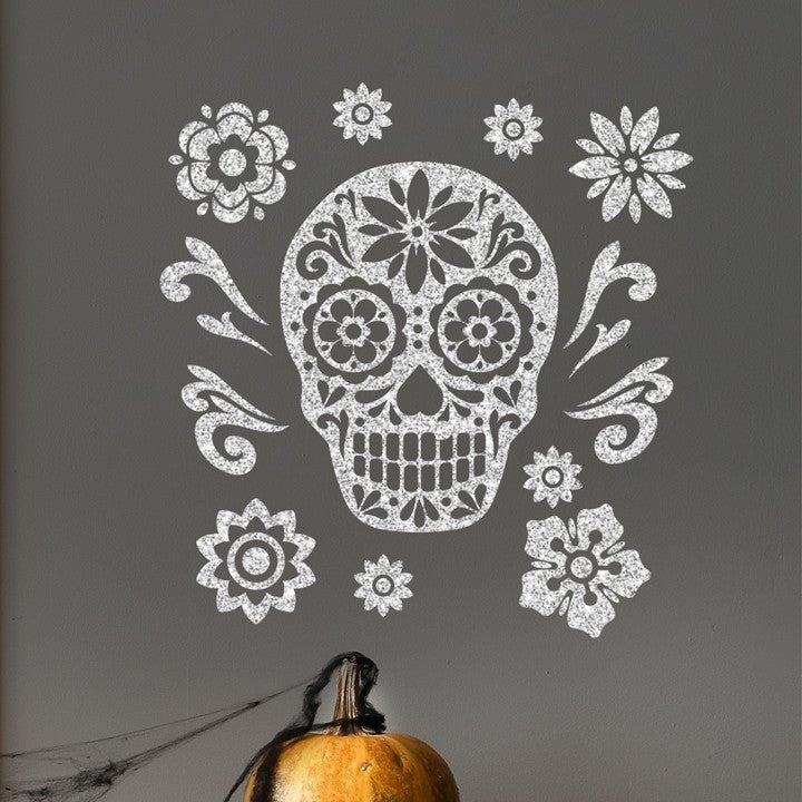 Glitter Skull Wall Sticker