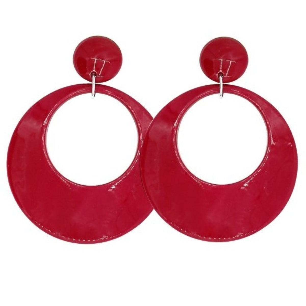 Red Hoop Flamenco Earrings