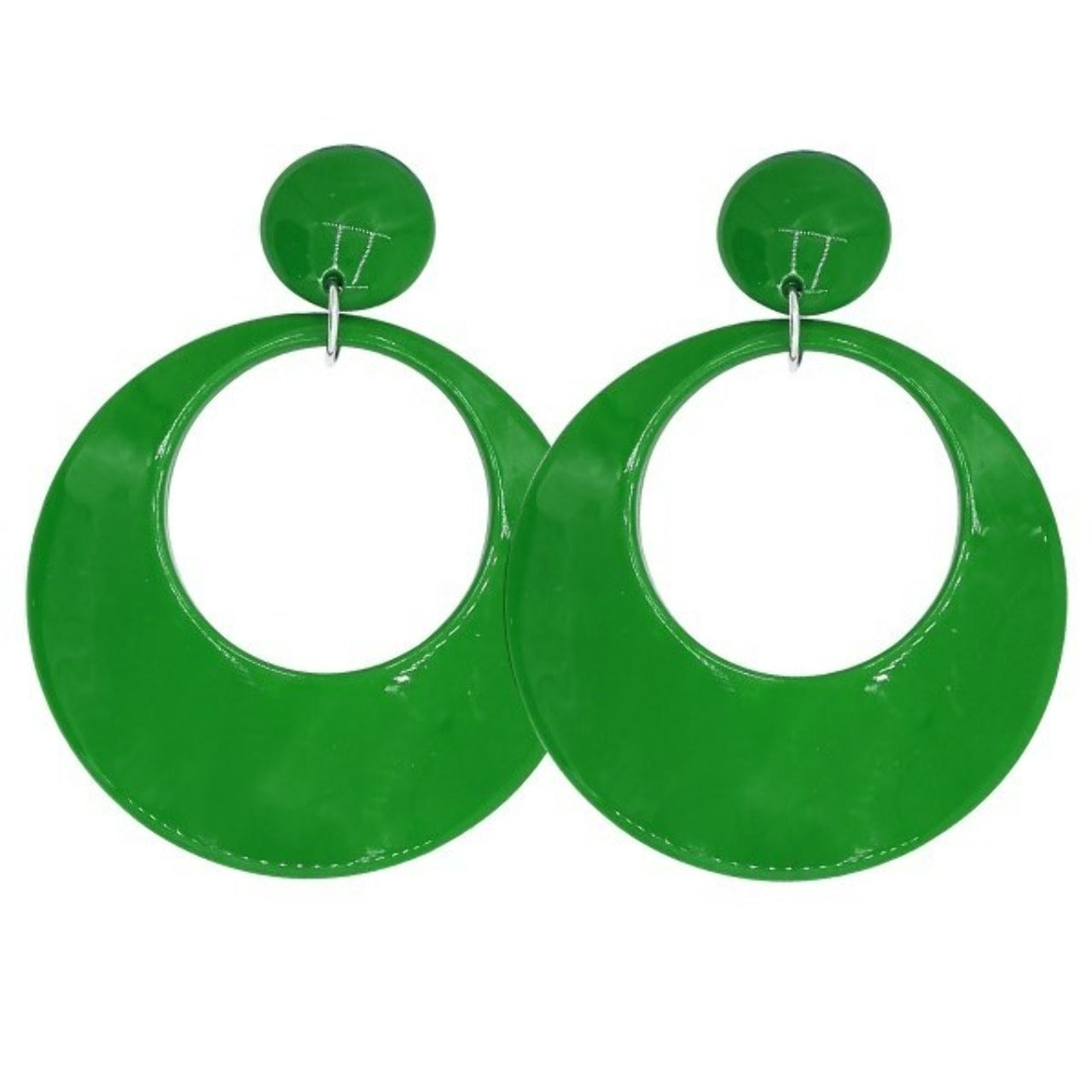 Green Hoop Flamenco Earrings