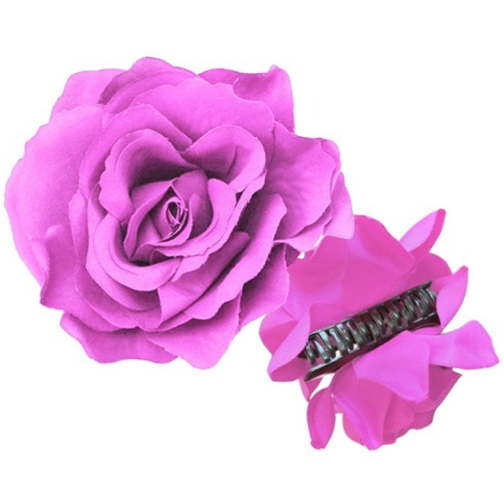 Fuchsia Flamenco Rose with Clip