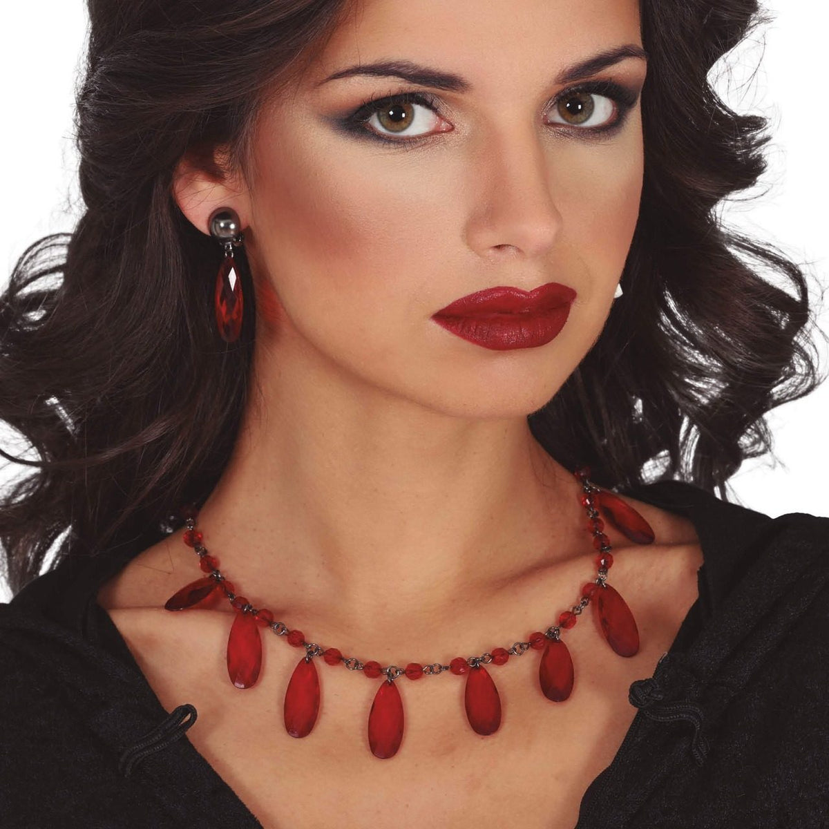 Rubies Necklace and Earrings Set