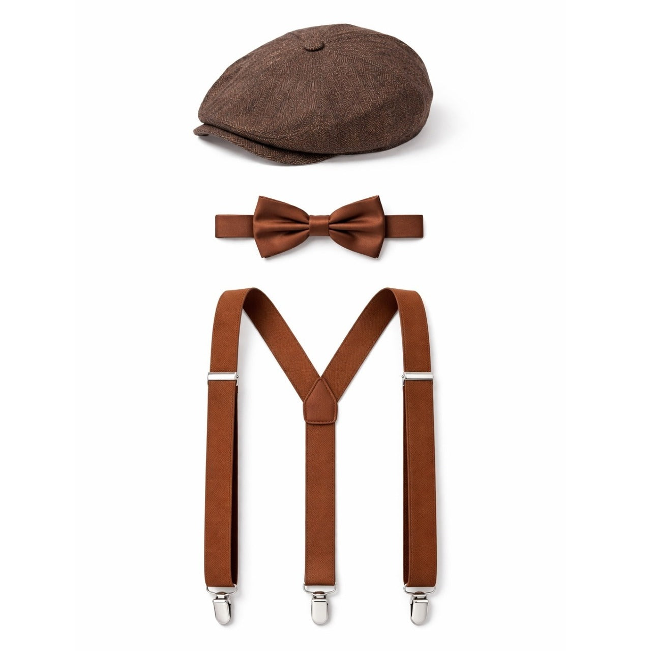 Brown English Gangster Peaky Set