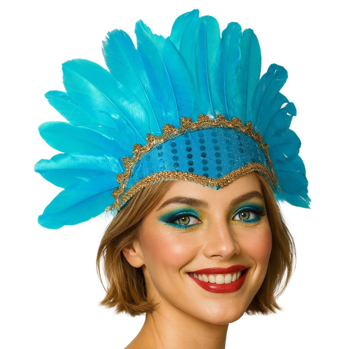 Turquoise Feather Headdress Eco