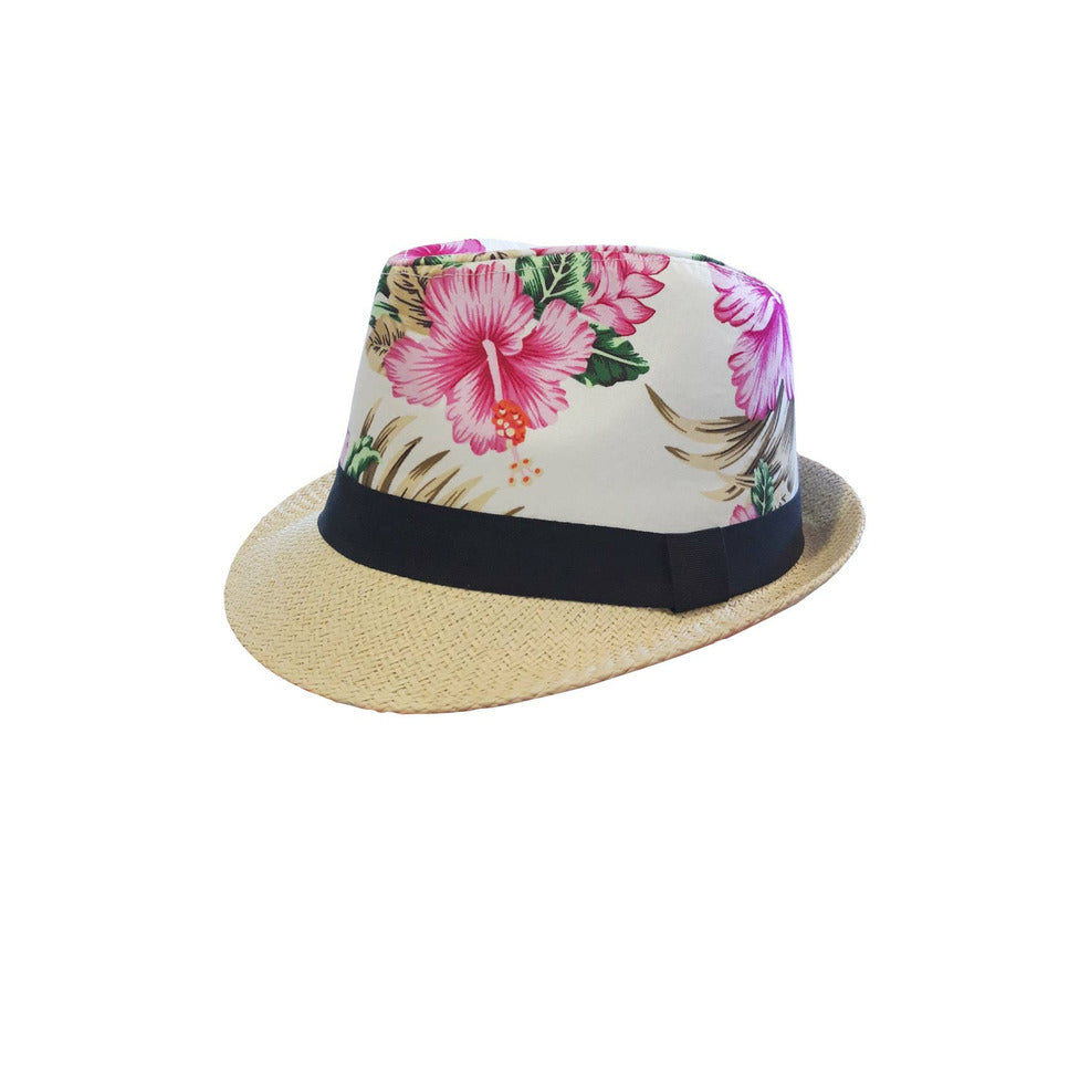 Sombrero Hawaiano Flores Rosas | Don Disfraz