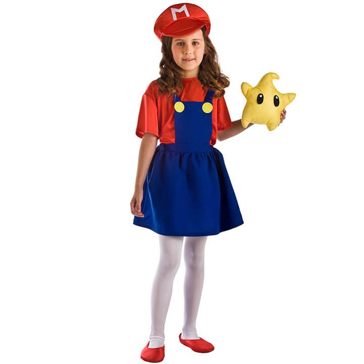 Girls Super Mario Cap Costume