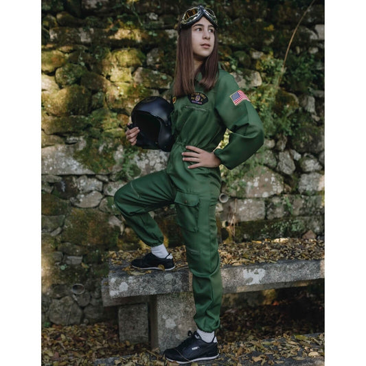 Kids Green Combat Pilot Costume