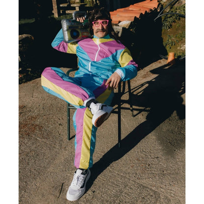 Mens Blue 80s Tracksuit Costume