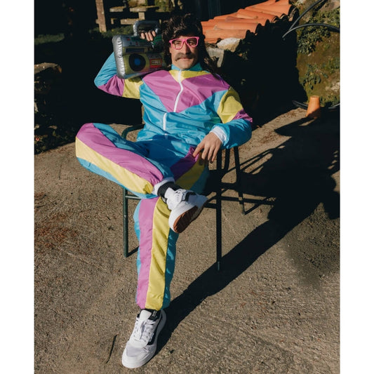 Mens Blue 80s Tracksuit Costume