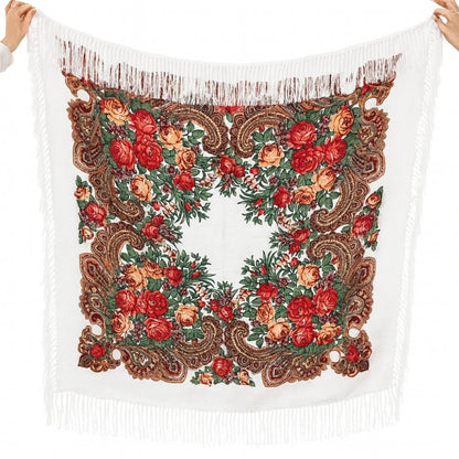 Traditional White Shawl