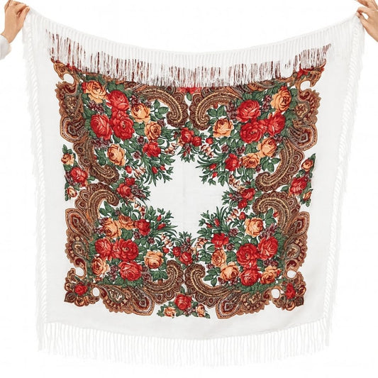 Traditional White Shawl