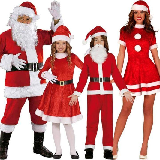 Red Santa and Mrs Claus Group Costumes