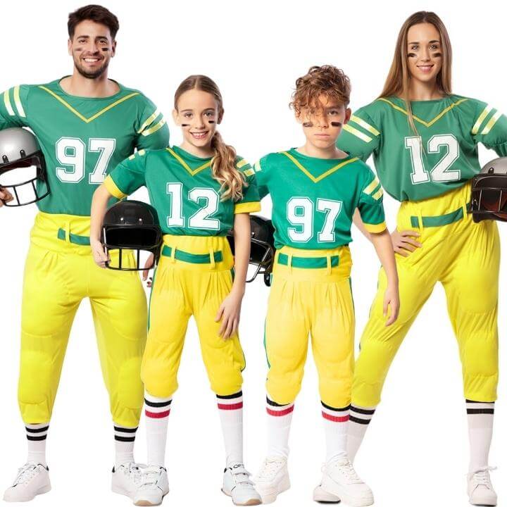 Green Rugby Player Group Costumes