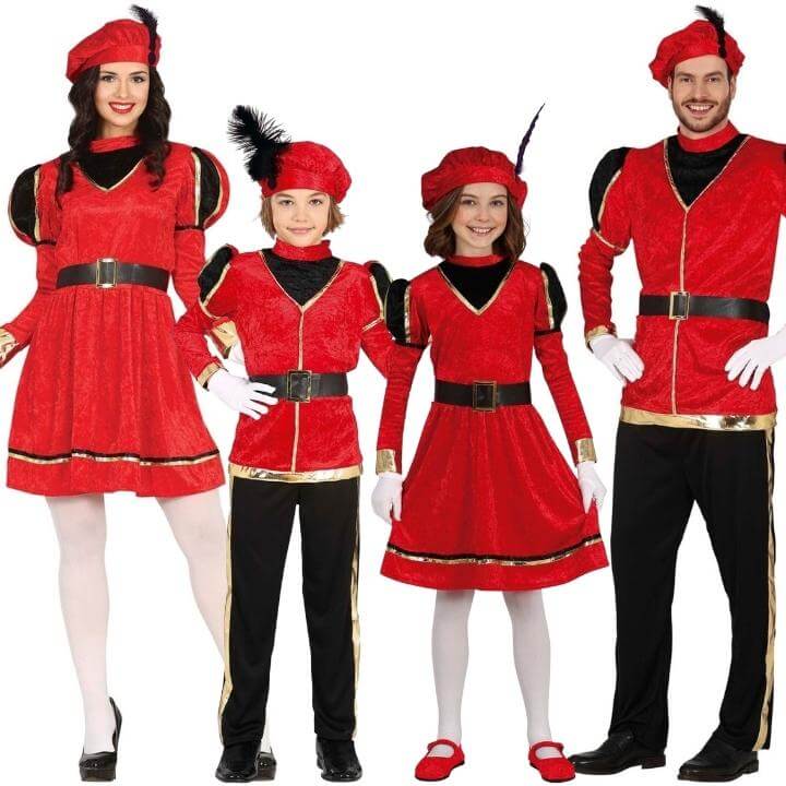 Red Royal Page Group Costumes