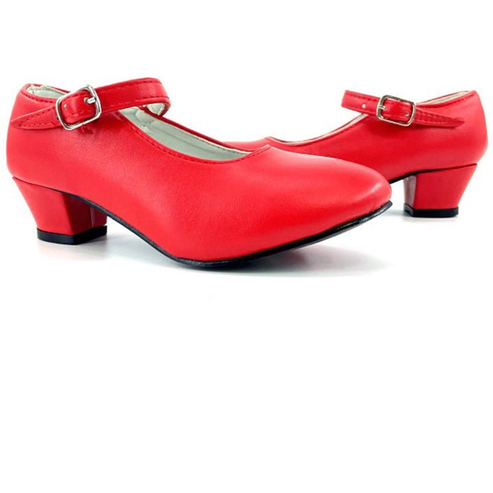 Kids Plain Red Flamenco Shoes