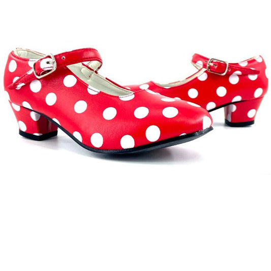 Kids Red and White Flamenco Shoes