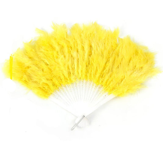 Yellow Feather Hand Fan