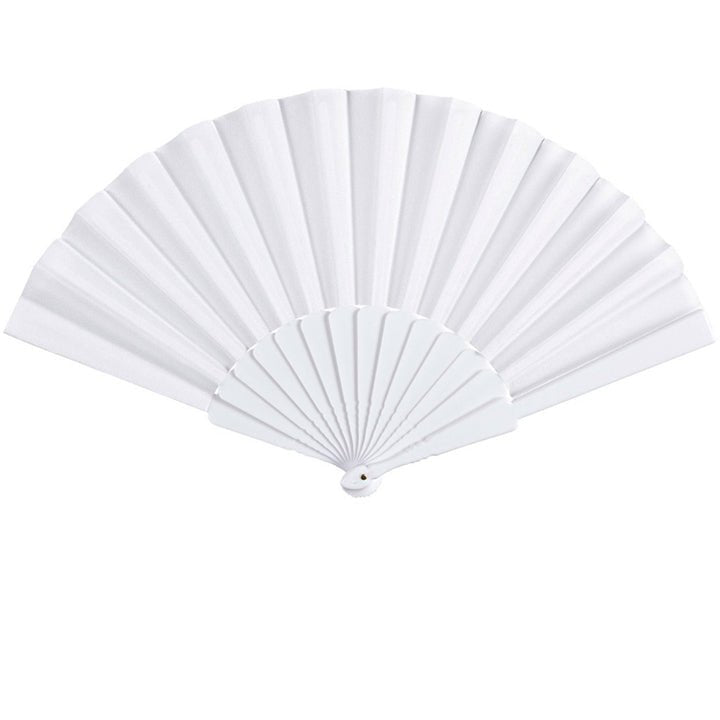 White Fabric Hand fan