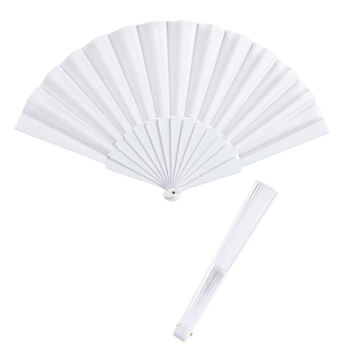 White Fabric Hand fan